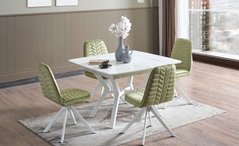 LILY table and chairs set (4 chairs + dining table 110/145*110*75) (29958)