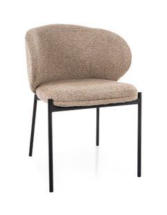 Scaun de dining KIOTO (FRAME BLACK/BEIGE TAP.253) 54*46*75 cm