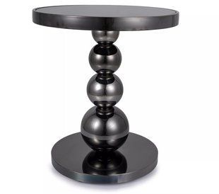 Măsuță de cafea RIMA NEGRU cu NEGRU LUCIOS (STICLĂ/METAL) 50&times;56 cm