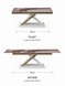 Dining table MILANO MILK + MARBLE 01 + GOLD 180/220/260*95*77 cm