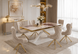 Dining table MILANO MILK + MARBLE 01 + GOLD 180/220/260*95*77 cm