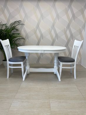 Dining table extendable wooden INVITO WHITE, 1200/1600 oval