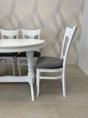 Dining table extendable wooden INVITO WHITE, 1200/1600 oval