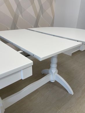 Dining table extendable wooden INVITO WHITE, 1200/1600 oval