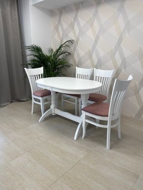 Dining table extendable wooden INVITO WHITE, 1200/1600 oval