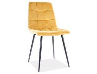 Scaun de dining MILA MUSTAR (CURRY) (BLACK FRAME/CURRY BLUVEL 68) 41*45*86 cm