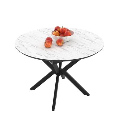 Masă de dining rotundă DOBOK MARMO SUPER MATT D110*76 cm (extensibilă, diametru 1,1 m)