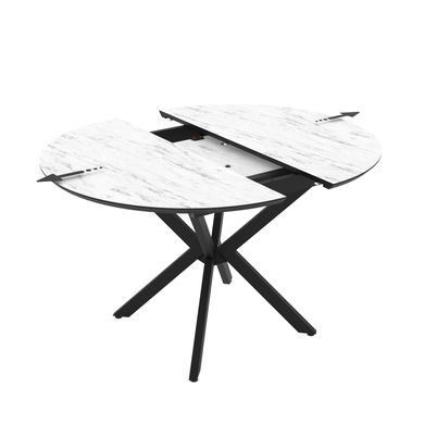 Masă de dining rotundă DOBOK MARMO SUPER MATT D110*76 cm (extensibilă, diametru 1,1 m)