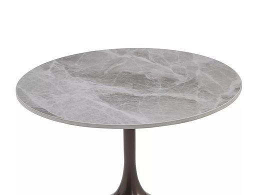 Măsuță de cafea MUTTI GRI EFECT DE MARMURĂ cu BRONZ ANTIC (CERAMICĂ/METAL) 50&times;60 cm