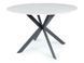 Masă de dining TALIA 120, blat din ceramică cu efect de marmură, alb, cadru metalic negru mat, 120 &times; 75 cm