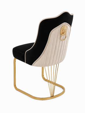 Scaun de dining KING NEGRU (spatele crem) 49,5*60*95