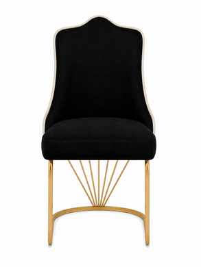 Scaun de dining KING NEGRU (spatele crem) 49,5*60*95