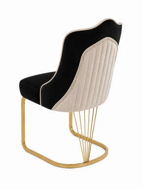 Scaun de dining KING NEGRU (spatele crem) 49,5*60*95