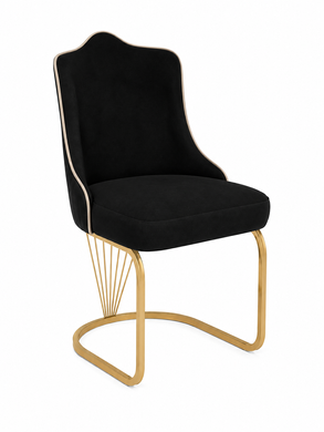 Scaun de dining KING NEGRU (spatele crem) 49,5*60*95