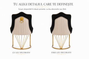 Scaun de dining KING NEGRU (spatele crem) 49,5*60*95