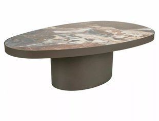Măsuță de cafea GUSTO A PATAGONIA MARO LUCIOS cu CUPRU (CERAMICĂ/METAL) 118&times;73 cm