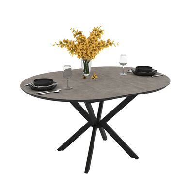 Masă de dining rotundă DOBOK RETRO STONE D110*76 cm (extensibilă, diametru 1,1 m)