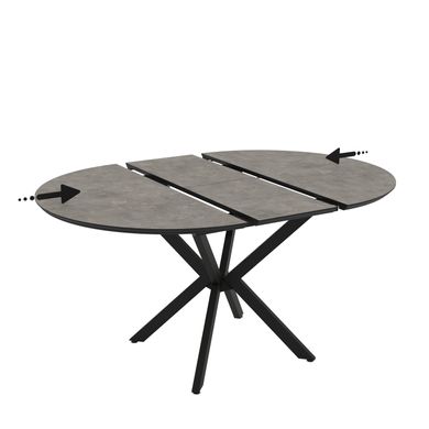 Masă de dining rotundă DOBOK RETRO STONE D110*76 cm (extensibilă, diametru 1,1 m)