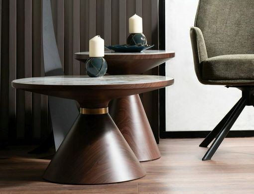 Coffee table NAPA A WHITE GLOSSY MARBLE EFFECT with BRONZE and GOLD (CERAMIC/METAL) 70&times;43 cm
