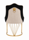 Scaun de dining KING NEGRU (spatele crem) 49,5*60*95