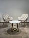 Design Chair VENICE-G BEIGE CAPPUCCINO (Dining chair, beige capuccino upholstery, gold metal curved leg)