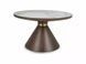 Coffee table NAPA A WHITE GLOSSY MARBLE EFFECT with BRONZE and GOLD (CERAMIC/METAL) 70&times;43 cm