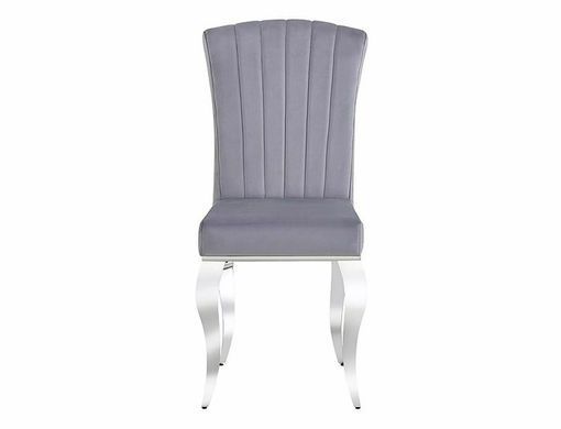 Scaun de dining  PRINCE VELVET (FRAME CHROME/GRAY TAP. 195) 46*44*100 cm