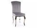 Scaun de dining  PRINCE VELVET (FRAME CHROME/GRAY TAP. 195) 46*44*100 cm