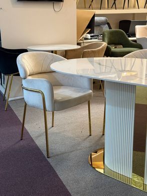 Scaun de dining RIVIERA BEIGE VELVET + GOLDED LEG 46*44*80cm