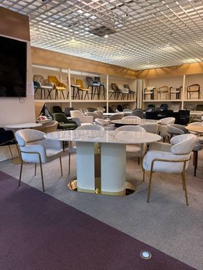 Scaun de dining RIVIERA BEIGE VELVET + GOLDED LEG 46*44*80cm