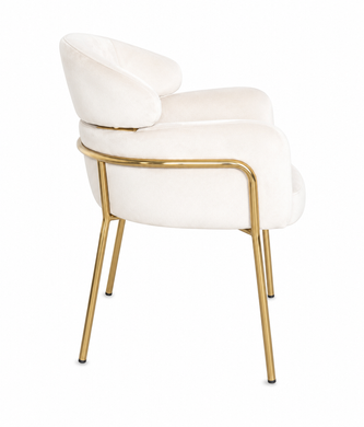 Scaun de dining RIVIERA BEIGE VELVET + GOLDED LEG 46*44*80cm