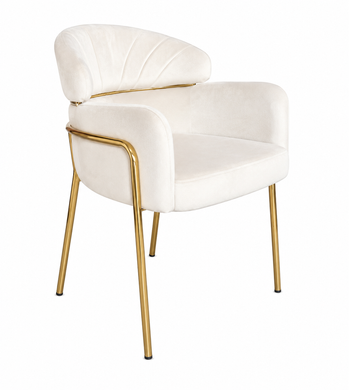 Scaun de dining RIVIERA BEIGE VELVET + GOLDED LEG 46*44*80cm