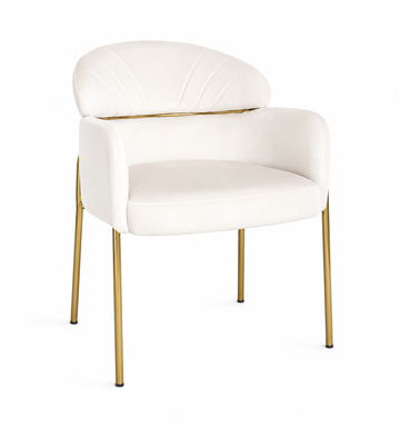 Scaun de dining RIVIERA BEIGE VELVET + GOLDED LEG 46*44*80cm