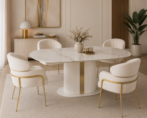 Scaun de dining RIVIERA BEIGE VELVET + GOLDED LEG 46*44*80cm