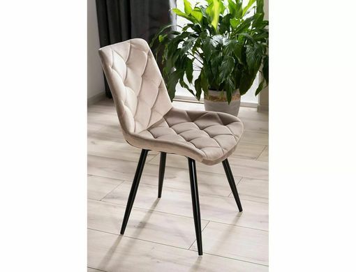 Scaun de dining RALPH VELVET (FRAME BLACK/BEIGE BLUVEL 40) 51*42*88 cm
