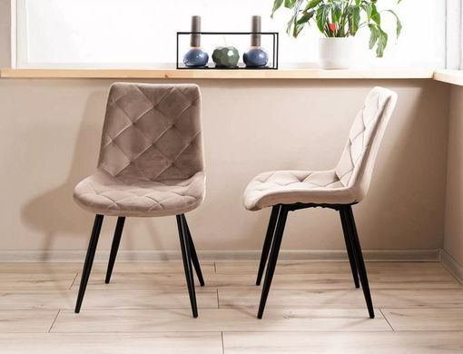 Scaun de dining RALPH VELVET (FRAME BLACK/BEIGE BLUVEL 40) 51*42*88 cm