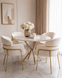 Scaun de dining RIVIERA BEIGE VELVET + GOLDED LEG 46*44*80cm