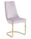 Scaun de design ALICANTE-G PINK CAPPUCCINO (Scaun de cină, tapițerie roz, picior curbat din metal aur)