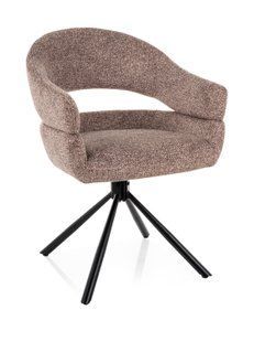 Scaun de dining BORGO LEO BEJ &Icirc;NCHIS (BLACK FRAME/DARK BEIGE 32) 45*58*87 cm