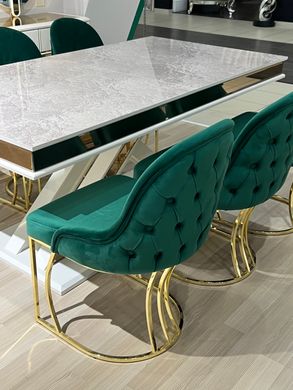 Dining chair RODOS GREEN VELVET GOLD