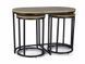 Set măsuțe de cafea TWIX STEJAR ARTISAN cu NEGRU MAT (MDF FURNIRUIT/METAL) 75&times;40&times;50/32&times;45 cm