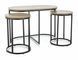Set măsuțe de cafea TWIX STEJAR ARTISAN cu NEGRU MAT (MDF FURNIRUIT/METAL) 75&times;40&times;50/32&times;45 cm