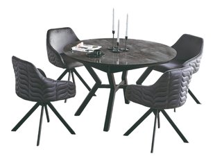 Комплект стол и стулья OSCAR (4 swivel chairs + dining table 120/160*120*75) (29968)