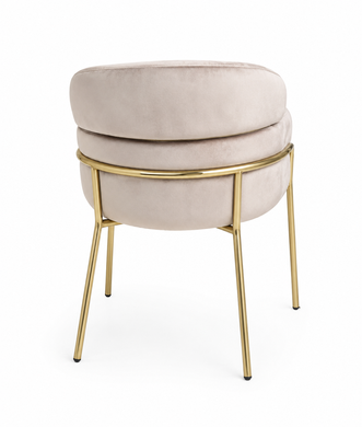 Scaun de dining RIVIERA CAPPUCINO VELVET + GOLDED LEG 46*44*80cm