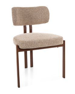 Scaun de dining MISAKI (FRAME WALNUT/BEIGE TAP. 253) 57*48*81 cm