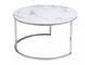 Coffee table set ATLANTA B WHITE MARBLE EFFECT with CHROME (GLASS/METAL) 80&times;45/60&times;42 cm