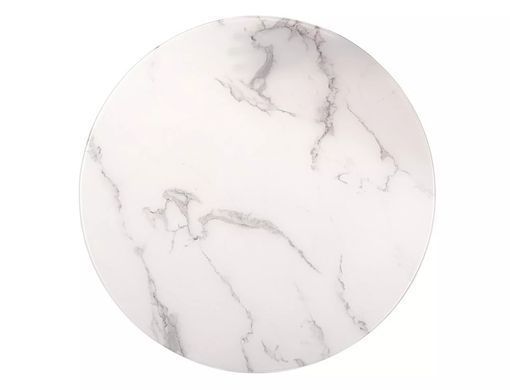 Coffee table set ATLANTA B II WHITE MARBLE EFFECT with CHROME (GLASS/METAL) 53&times;45/43&times;35 cm