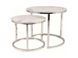 Coffee table set ATLANTA B II WHITE MARBLE EFFECT with CHROME (GLASS/METAL) 53&times;45/43&times;35 cm
