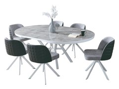 Комплект стіл і стільці TOLEDO (6 swivel сhairs + dining table 130/170*130*75) (29960)