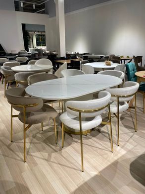 Masa de sufragerie RIVIERA-G WHITE MARBLE+GOLD 120/160*90*76